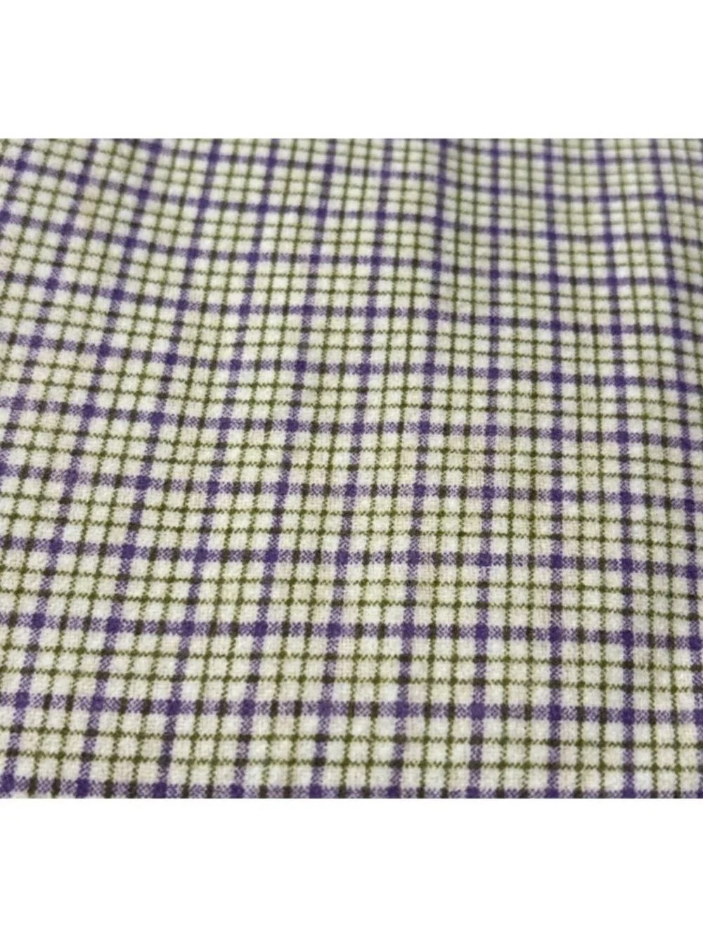 Purple & Green Plaid Flannel Fabric 1/2 yard x 46